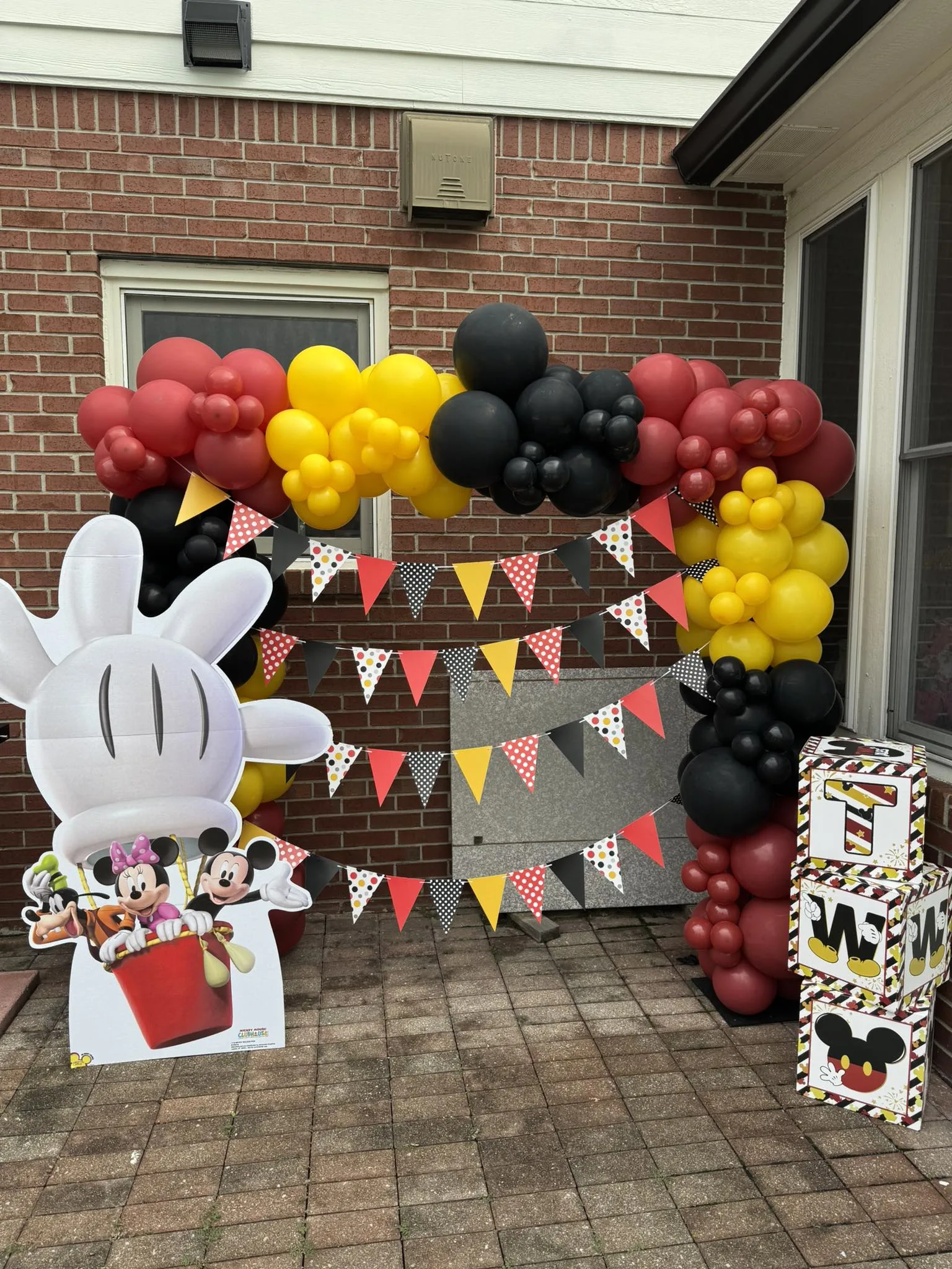 Custom Mickey Mouse balloon arch