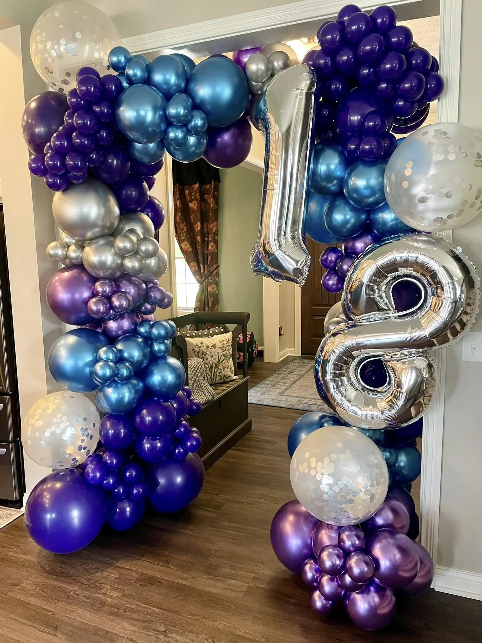 Custom purple balloon arch