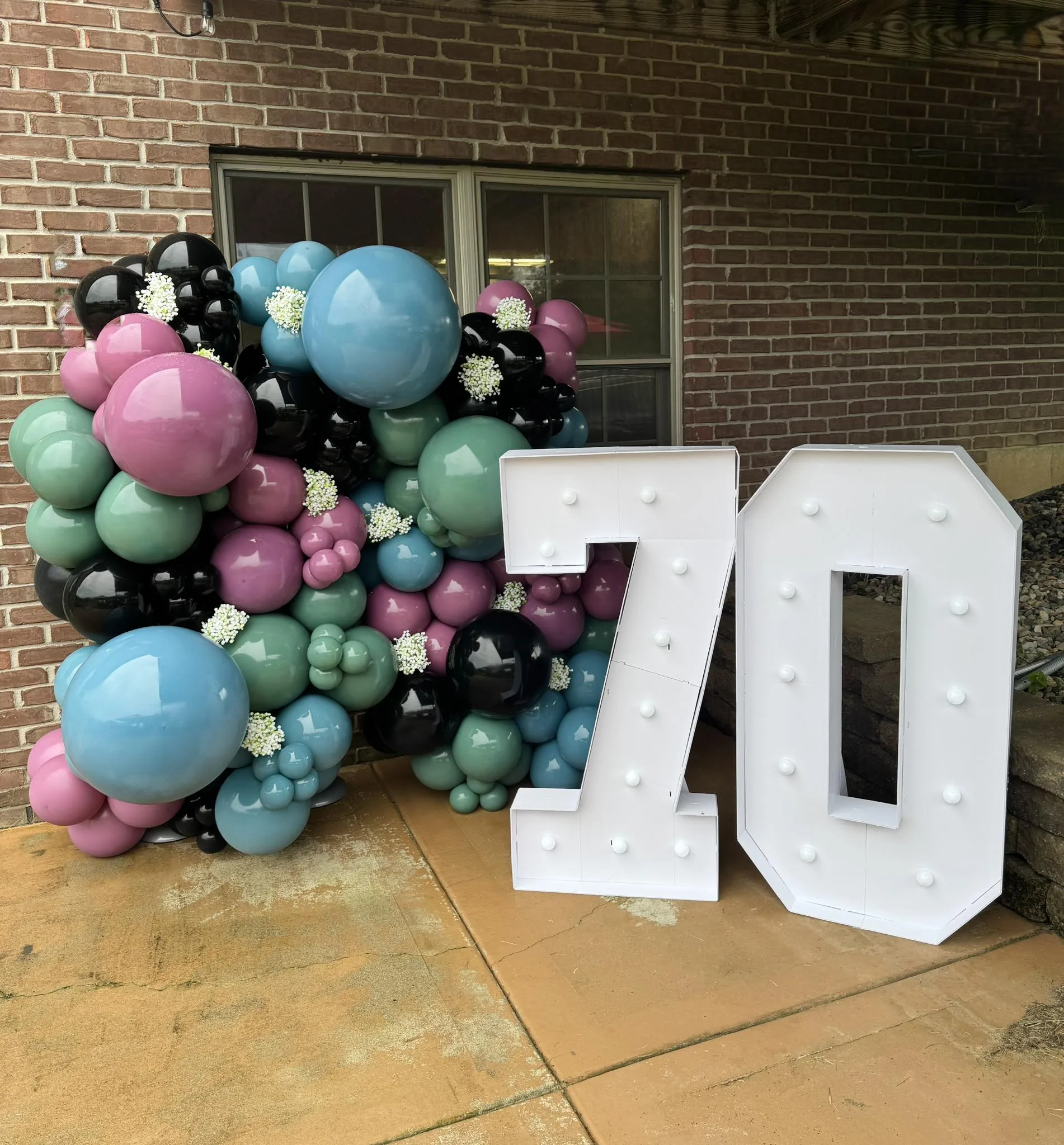70th birthday balloon wall