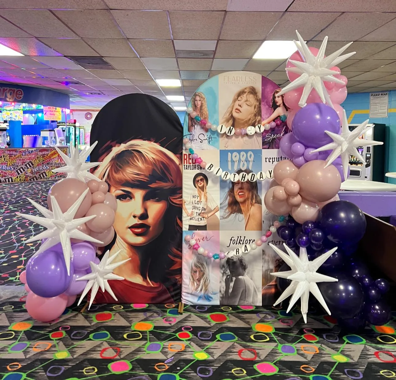 Custom Taylor Swift balloon installation